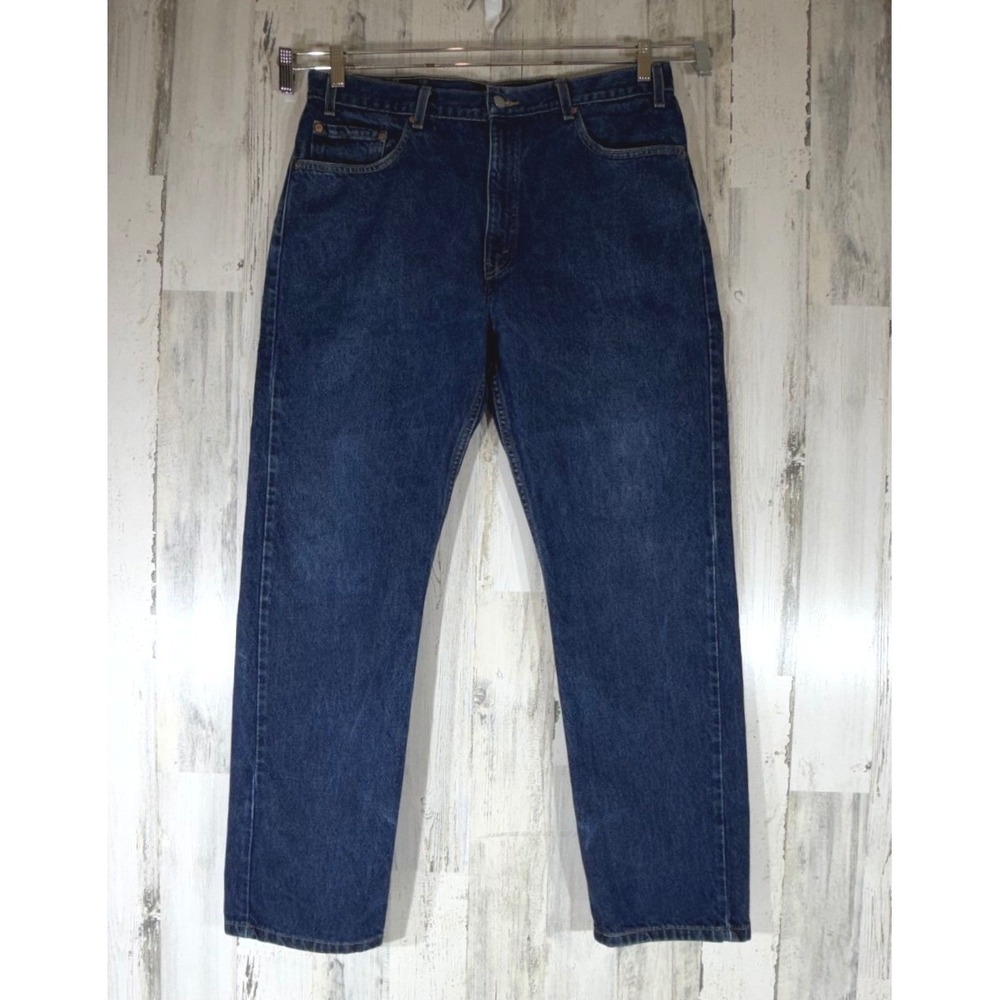 Levis 505 Regular Fit Jeans 38x32 (36x32) Dark Wash Straight Leg Rigid Vintage